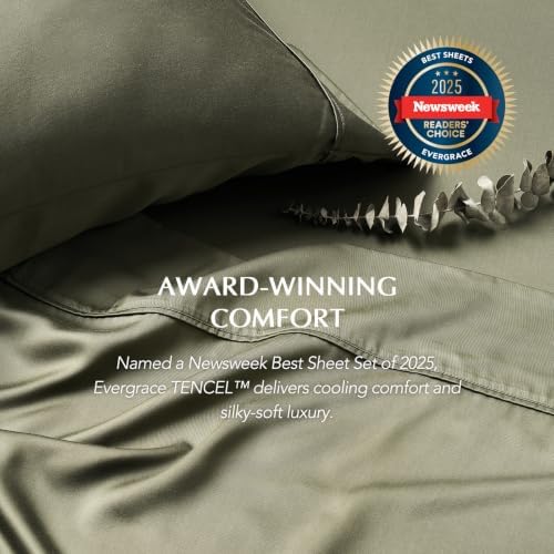 EverGrace Tencel™ Sheet Set, Breathable & Cooling, Queen, Dried Sage