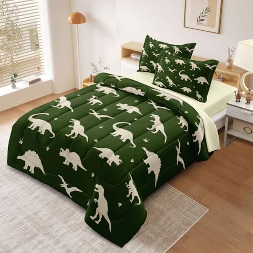 Boys Twin Comforter Set, Dinosaur Bedding, Twin Size
