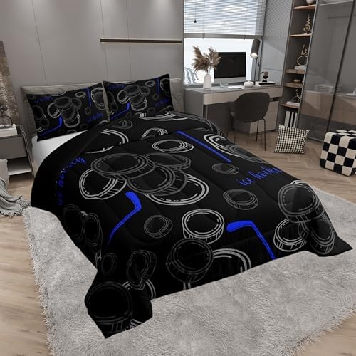 Castle Fairy Hockey Sport Comforter Set,Black White Ice Hockey Bedding Set for Kids Girls Boys,Teens Adults Winter Sports Comforter,Hockey Pucks Quilted Duvet Set Bedroom Collection Twin Size 2Pcs