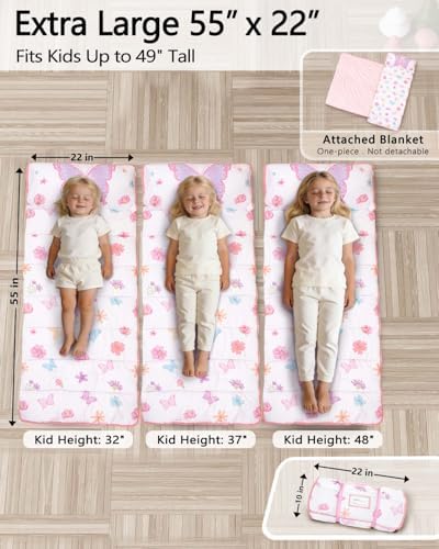 Primlect Toddler Nap Mat with Pillow, Thickened Extra Large Sleeping Bag