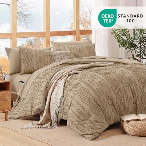 Full Size Comforter Set- 7 Pieces Tufted Bed in a Bag Full Bedding Sets