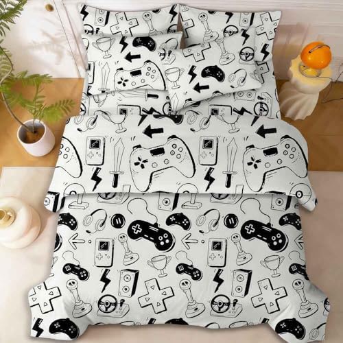 SDY 7 Piece Gamer Bedding Set Full - Cozy Gaming Comforter Sets and Gamer Bed Set for Boys, Bed in a Bag Full, Suitable for Girls and Kids