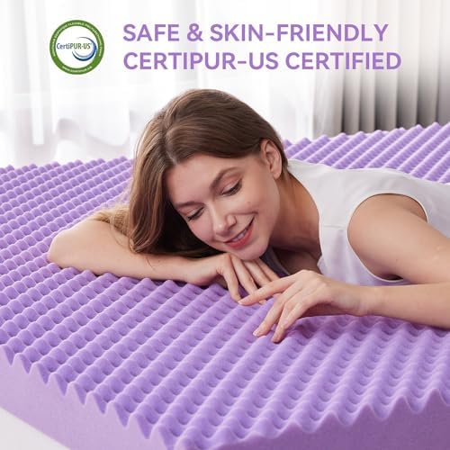 SINWEEK 1.5 Inch Egg Crate Memory Foam Mattress Topper Twin XL, Twin Extra Long Mattress Pads for College Dorm Room, Pressure Relieve CertiPUR-US Certified, 39x80 Inches