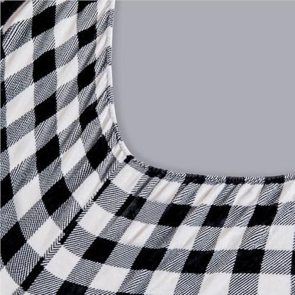 BEDELITE Plaid Flannel Sheet Set, Full Size, Black and White, 4 Pieces