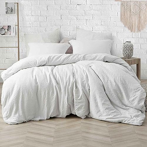 King Size Comforter Set 3 Piece, White, 90x104 inch