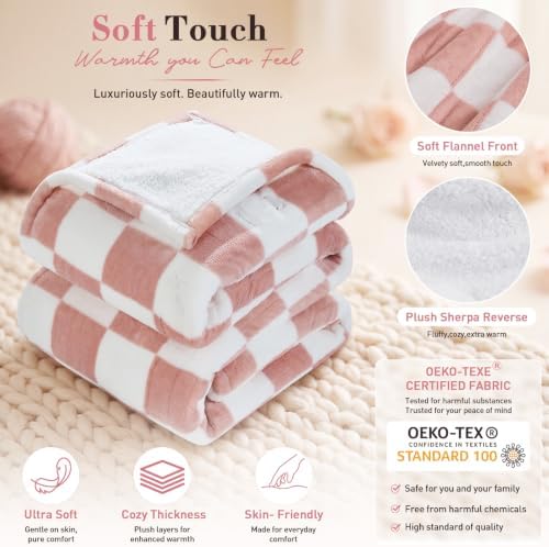 Pink Heated Blanket Electric Full Size 72"X84", Heating Blanket Full