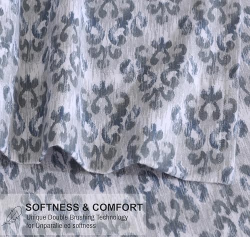 RUVANTI Flannel Sheets Set Twin Size, Damask