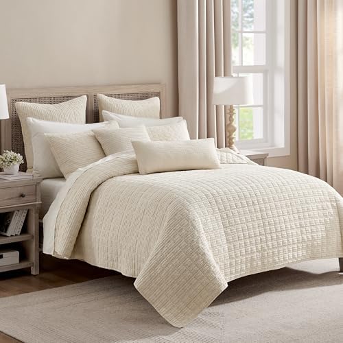 Levtex Home - Cloud Waffle Square Decorative Pillow - 12x24in - Textured Waffle Weave - Undyed Ivory - Polyester Filled - Cotton Solid Back - Zipper Closure