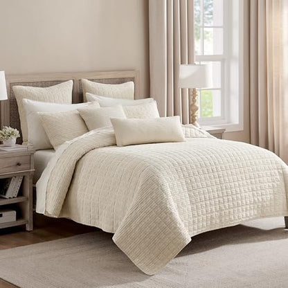Levtex Home - Cloud Waffle Square Decorative Pillow - 12x24in - Textured Waffle Weave - Undyed Ivory - Polyester Filled - Cotton Solid Back - Zipper Closure