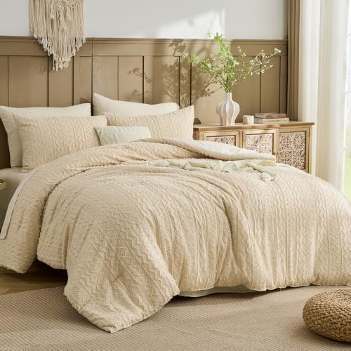Bohemia Bdding Tufted Embroidery 7 Pieces Boho Comforter Set Boho Bedding Bohemia Comforter Set Queen for Four Seasons