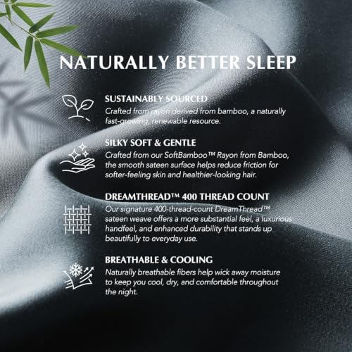 EverGrace 100% Rayon from Bamboo Duvet Cover Set, Queen Size, Midnight Blue