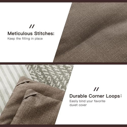 Litanika Coffee Oversized King Comforter Set - 3 Pieces Stripe Bed Set