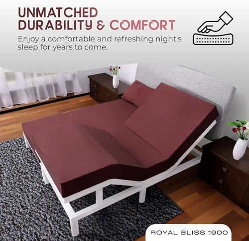Split King Sheets Set with 2 Twin XL Fitted Sheet - 5 Piece Bedding - Wrinkle Free, Fade Resistant, Double Brushed Microfiber - Deep Pockets/Easy Fit (Burgundy)