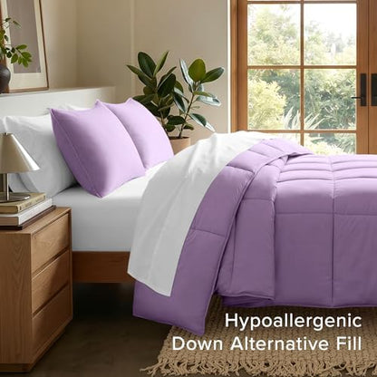 Bare Home Comforter Set - 1800 Ultra Soft (Oversized Queen, Lavender)
