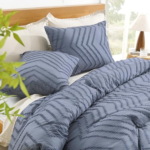 Litanika Oversized King Comforter Set, 3 Pcs Boho Tufted Bedding Set