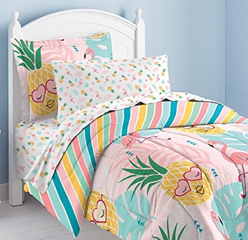 dream FACTORY Pineapple Comforter Set, Full, Pink,2A863602PK