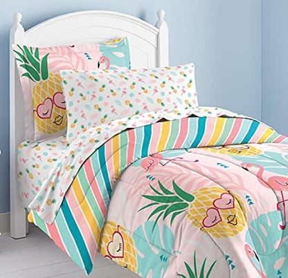 dream FACTORY Pineapple Comforter Set, Full, Pink,2A863602PK