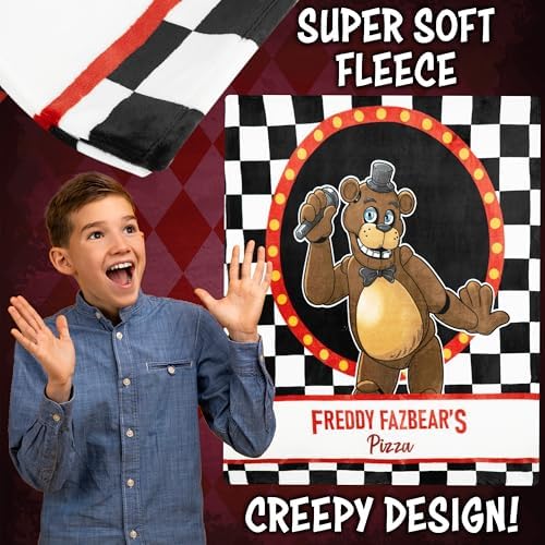 Get Trend Five Nights at Freddy's Fleece Throw Blanket for Boys, 51 x 59 in
