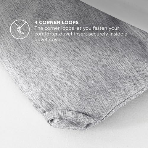 Bedsure Light Grey Queen Comforter Set, Cationic Dyed Bedding Set 3 Pcs
