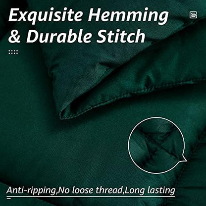HYLEORY All Season King Size Bed Comforter - Cooling Down Alternative Quilted Duvet Insert with Corner Tabs - Winter Warm - Machine Washable - Emerald Green