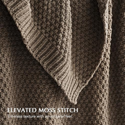 EVERGRACEHOME Chunky Chenille Knit Throw Blanket, 108x92, Mocha Brown
