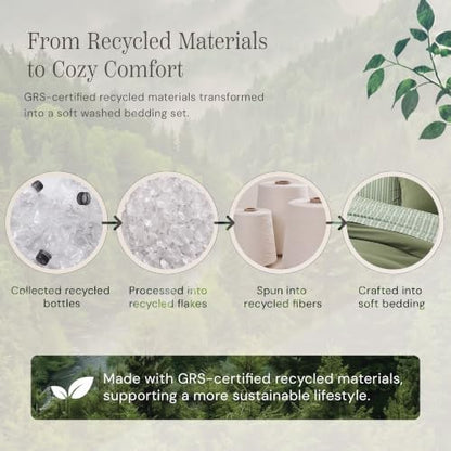 Oversized Queen Comforter Set-7 Pieces Soft Recycled Bed in a Bag