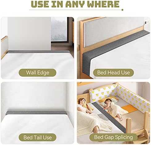 DEEPSHARK Bed Gap Filler for Twin, High-Density 45D Sponge, Removable and Washable Cover, Mattress Extender Filler for Headboard Gap, Bed Space Crack, Wall(39"×2"×6", Twin/XL)