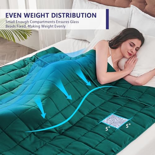 yescool Weighted Blanket for Adults 20lbs Queen Size, 60" x 80", Green