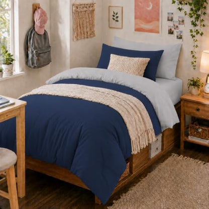 Anluoer Twin Comforter Set, 5 Piece Bed in a Bag Twin Bedding Sets