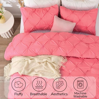 BEDELITE Twin Comforter Set Strawberry Pink,Lightweight & Soft Comforter