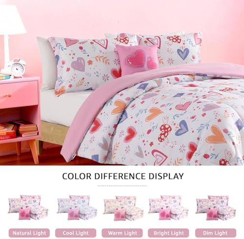 Full Size Comforter Sets for Girls-4 Pieces Printed Full Bedding Sets