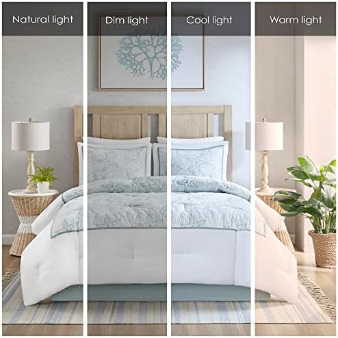 Harbor House 4-Piece Maya Bay Cotton Embroidered Oversized Comforter Set, Cal King, White