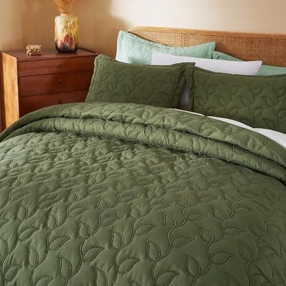 EVENHUG Quilt King Size Bedding Set with Pillow Sham Lightweight Bedspreads Coverlet Soft Reversible Bed Cover for All Season 3 Piece