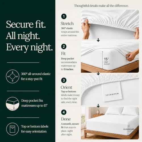 Cloud Scape Millennium Series White 100% Egyptian Cotton Sheet Calking Size
