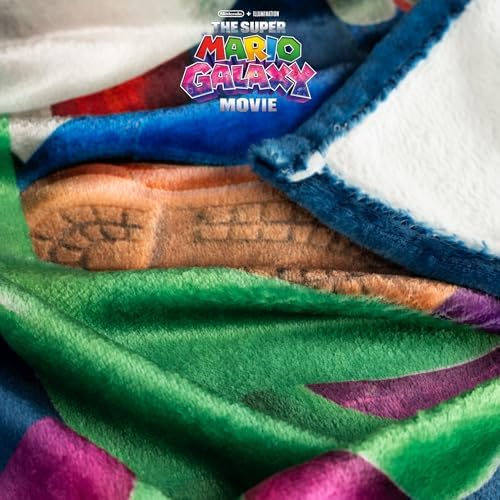 The Super Mario Galaxy Movie Throw Blanket, Yoshi, Soft Cozy Decorative Blanket for Couch, Bed, or Gaming Room (100% Officially Licensed Product) By Franco Collectibles