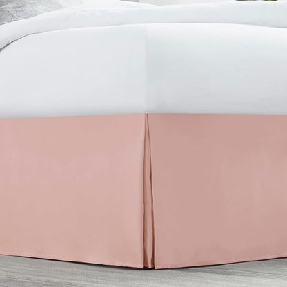 Nestl Peach Beige Full XL Bed Skirt - Full XL Size Bed Skirt 14 Inch Drop - Brushed Microfiber Bed Skirts - Hotel Quality Pleated Bed Skirt - Shrinkage & Fade Resistant