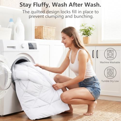 CozyLux Twin XL Comforter Set 68"x88" White - 5 Piece Bed in a Bag