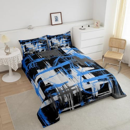 Feelyou Striped Comforter Set King Size Kids Boys Bedding