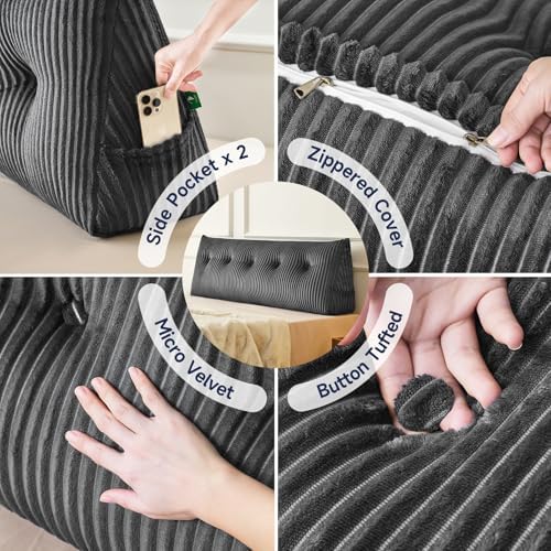 Z-hom Headboard Pillow, Wedge Backrest Cushion, Twin Size,ONE Roll Pillow