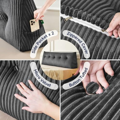 Z-hom Headboard Pillow, Wedge Backrest Cushion, Twin Size,ONE Roll Pillow