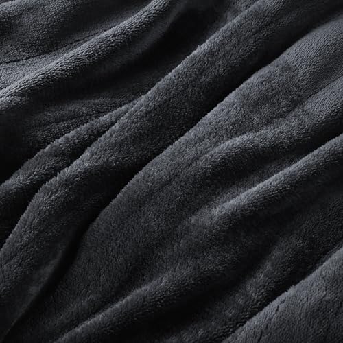 Eydna Electric Heated Blanket Queen Size 84"x90", Soft Plush Microplush for Bed, Dual Controllers & Heating Zones, 1-10Hs Auto Off & 9 Heating Levels, Machine Washable, Gifts for Womens-Dark Gray