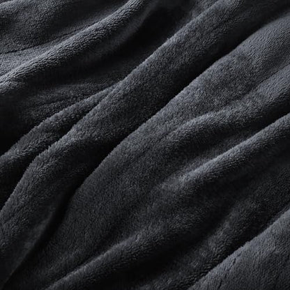 Eydna Electric Heated Blanket Queen Size 84"x90", Soft Plush Microplush for Bed, Dual Controllers & Heating Zones, 1-10Hs Auto Off & 9 Heating Levels, Machine Washable, Gifts for Womens-Dark Gray