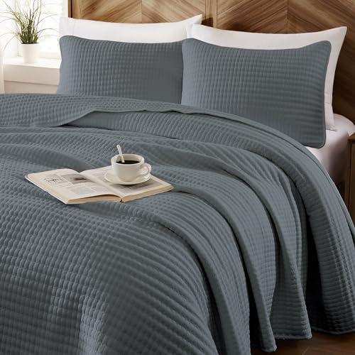 King Size Quilt-Lightweight Bedspreads Grey King Quilt Bedding Set