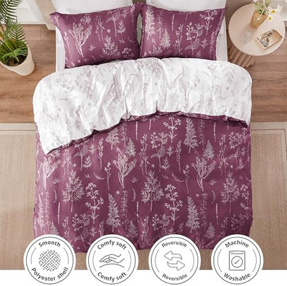 Love's cabin Vintage Rose Twin Comforter Set - Twin XL Size Comforter Set Dorm Bedding, 2 Pieces Cute Floral Bedding, Reversible Flowers Comforter, 1 Comforter & 1 Pillow Sham