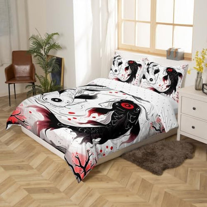 Feelyou Kids Japanese Koi Fish Duvet Cover Queen Size Boys Girls