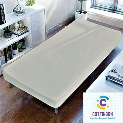1 PC Cot Size 30" x 75" Fitted Sheet, 100% Egyptian Cotton, Abalone Grey