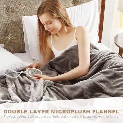 Degrees of Comfort Twin Heated Blanket, Fleece Electric Blanket for Bed