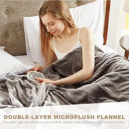 Degrees of Comfort Twin Heated Blanket, Fleece Electric Blanket for Bed