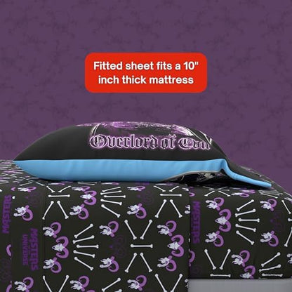 Masters of The Universe Movie Skelator Bedding Set, Twin Size 5 Piece Comforter and Sheet Set with Sham, (Officially Licensed Product) by Franco