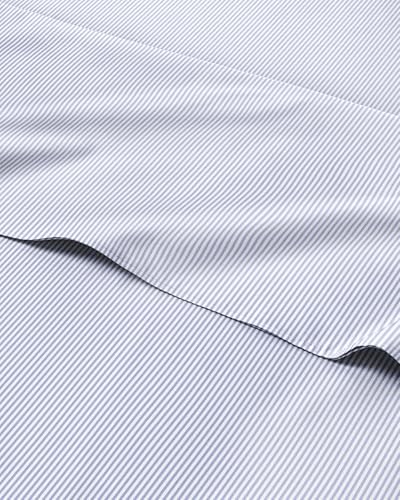 Full 4 Piece Striped Sheet Set - Soft, Breathable & Cooling - Cloud Stripes
